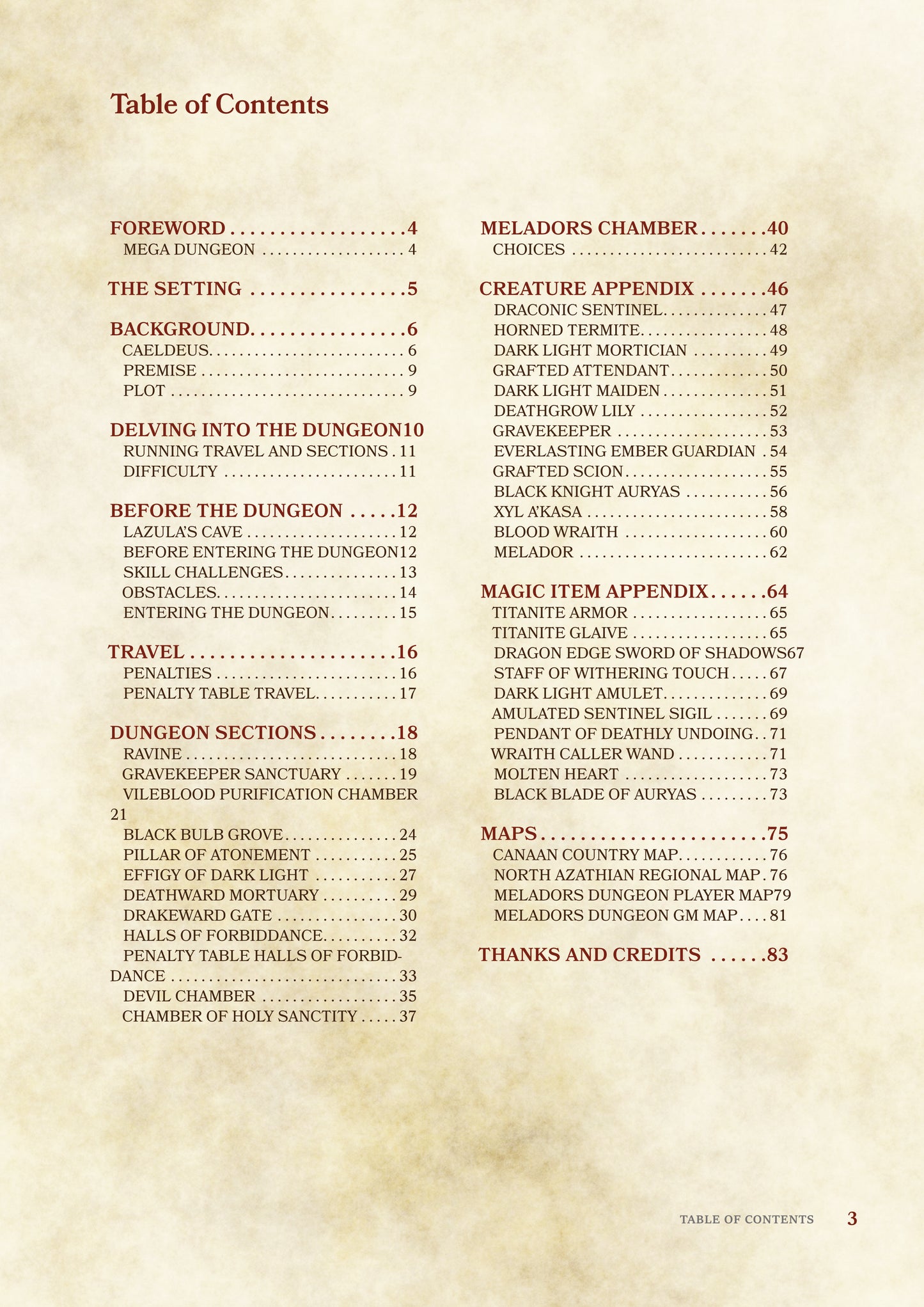 Meladors Dungeon, DnD 5e Mega Dungeon