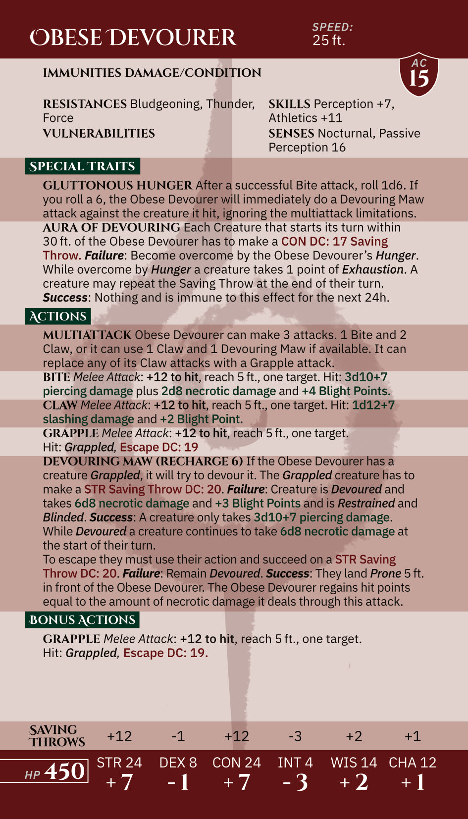 Infants of Entropy Stat Sheet Card Deck